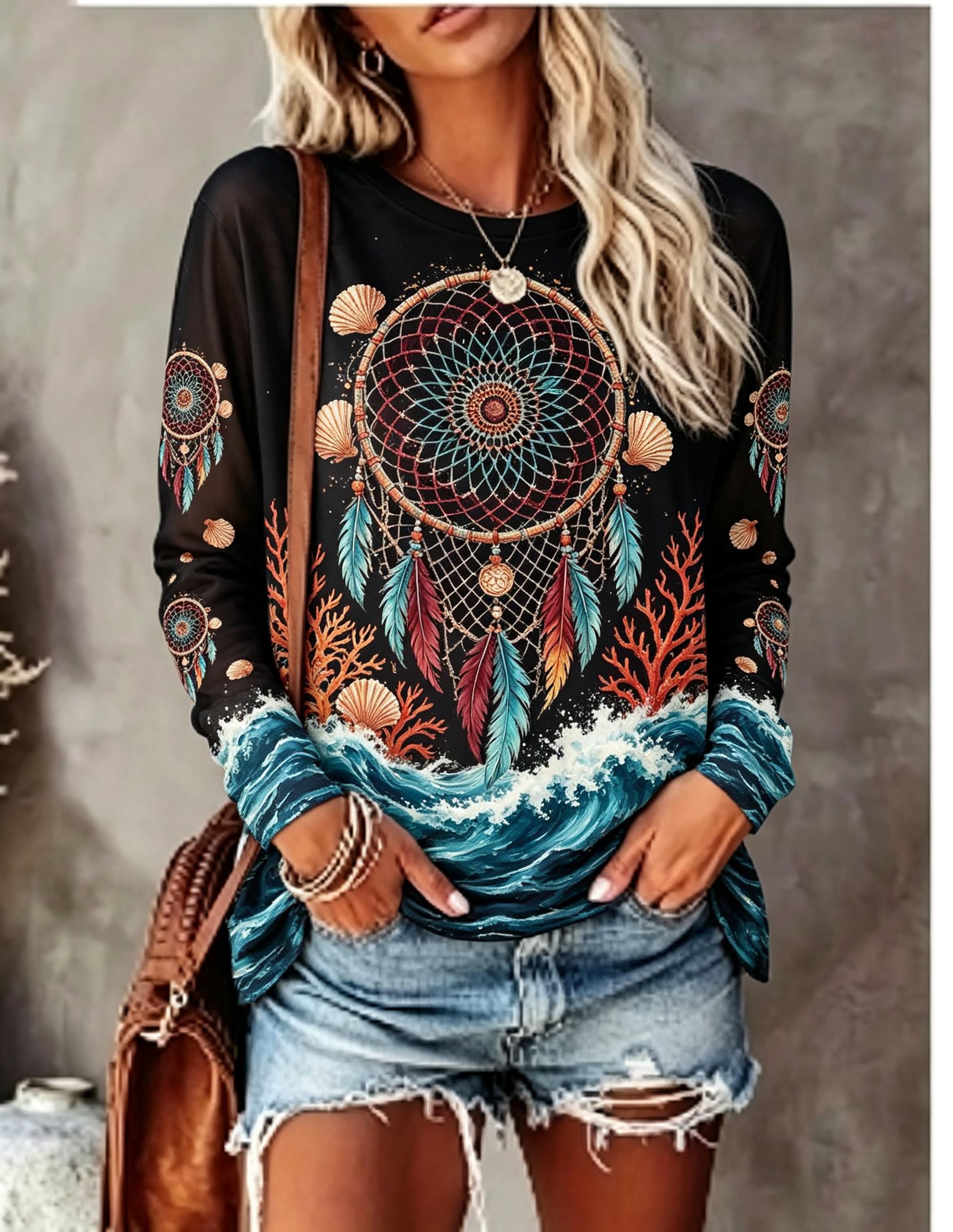 Shelly - Dames T-shirt met ronde hals en