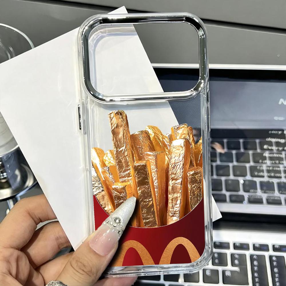 Shelly - Gouden frietjes Transparante siliconen zachte TPU