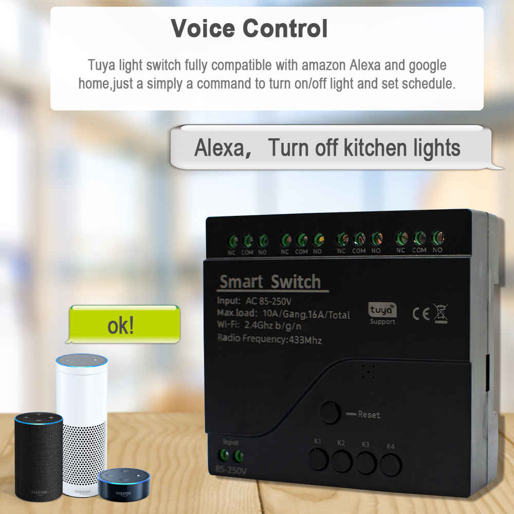 Tuya WIFI 4-kanaals slimme sch - Tuya 4 Channel recensie en prijs