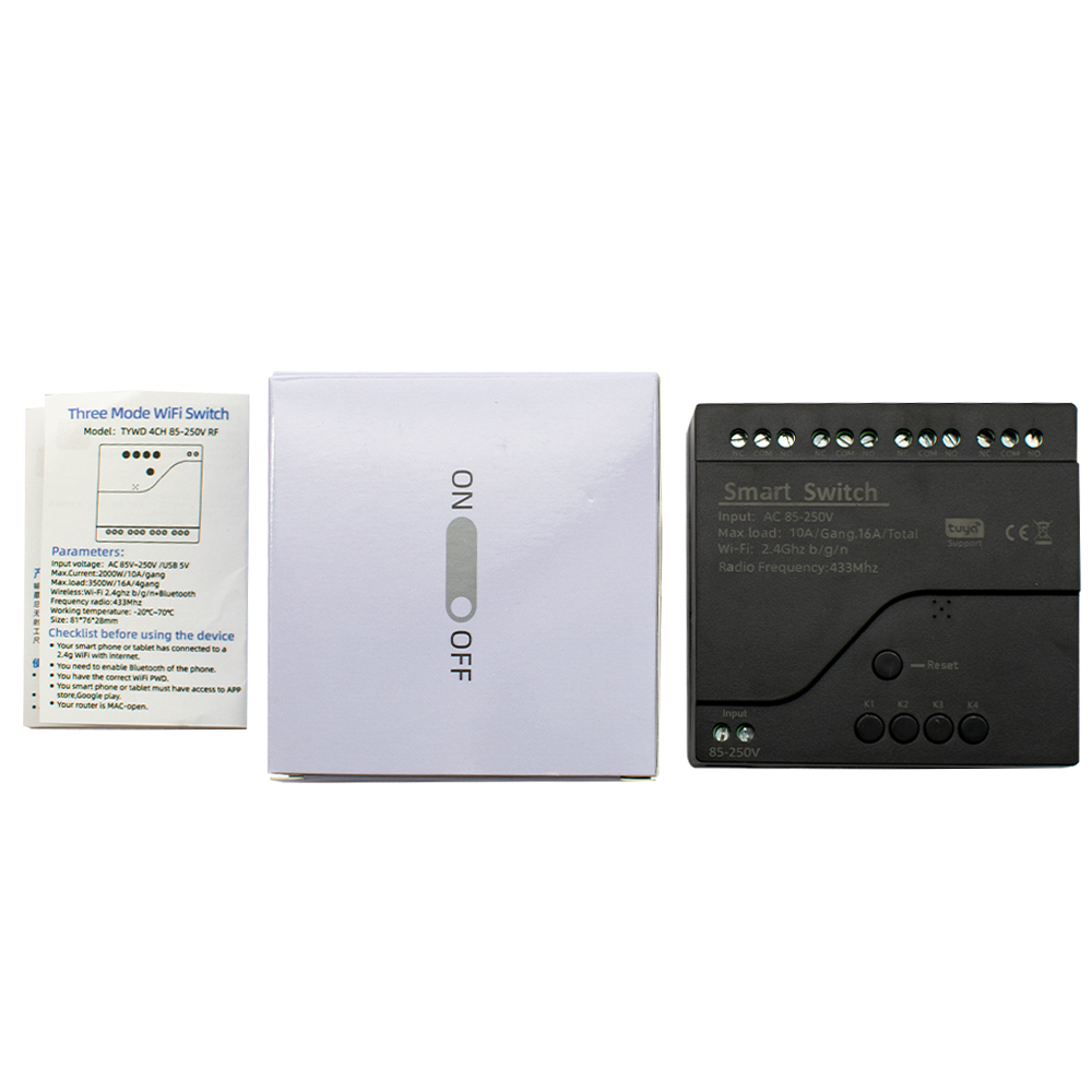Zwarte Stijl Tuya 4CH Wifi Sma - Tuya 4 Channel recensie en prijs